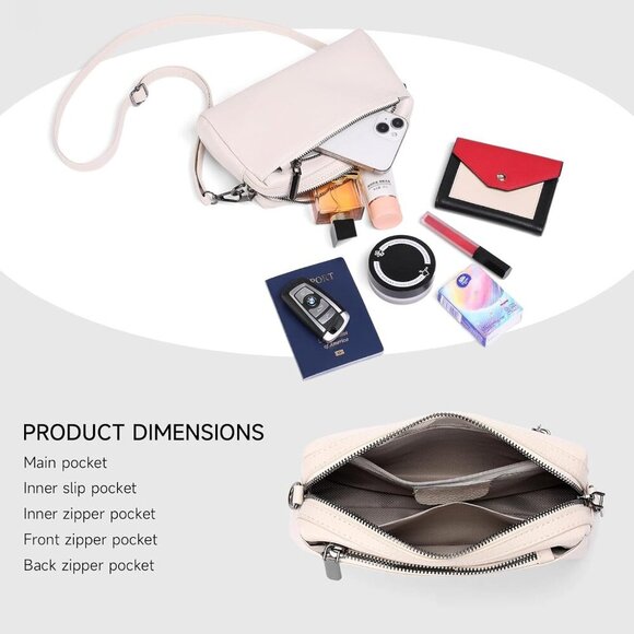 Soft Touch Vegan Leather Crossbody - Lightweight Small Handbag for Women - Picture 2 of 6